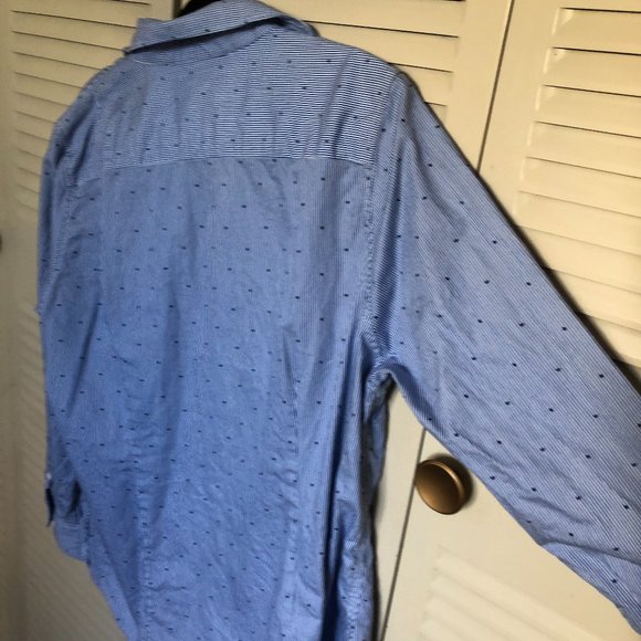 Blue striped cotton button up - Picture 1 of 4